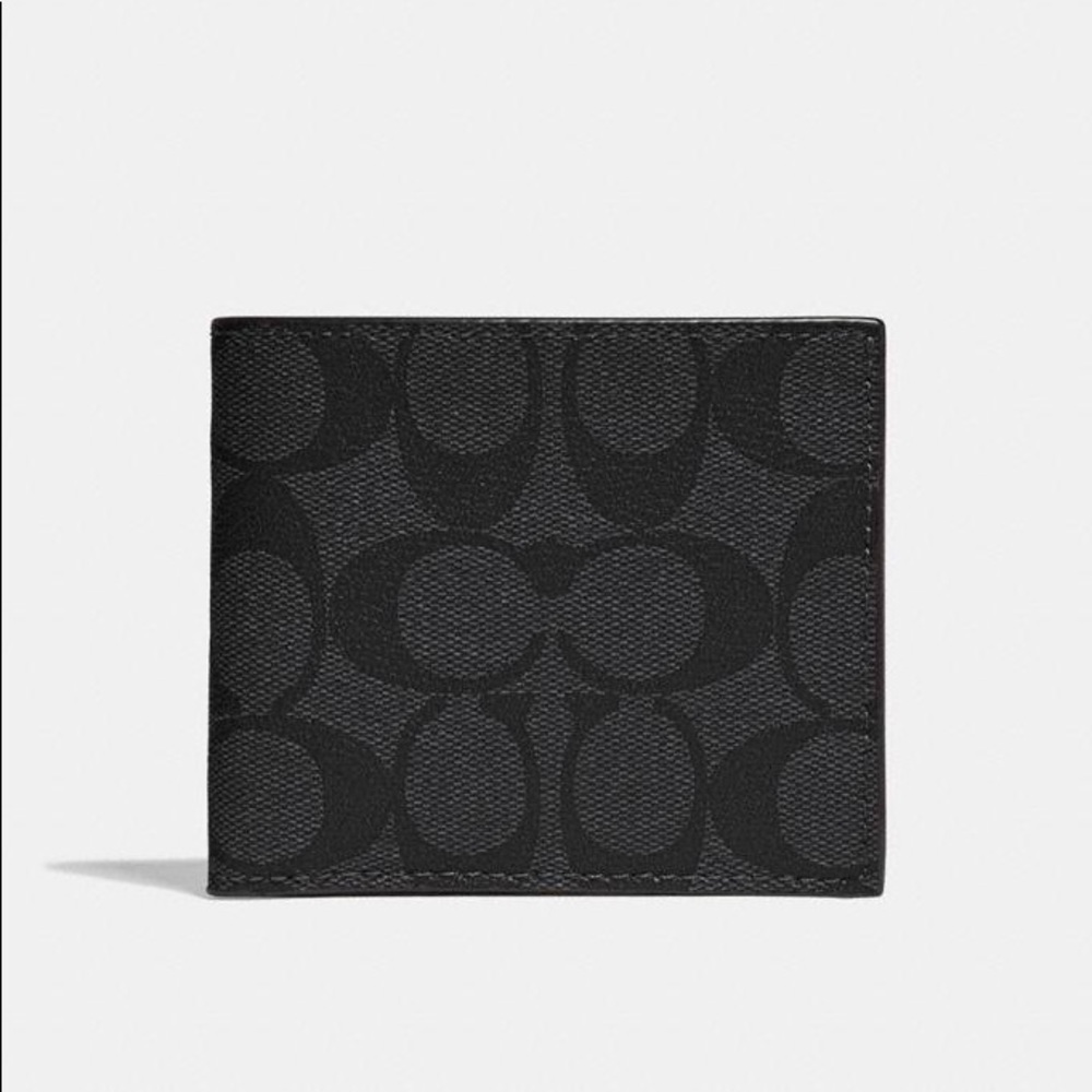 COACH ID Billfold Wallet with Signature Canvas